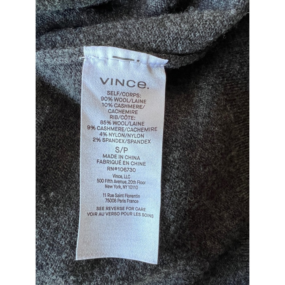 Vince‎ Womens Wool Cashmere Mock Neck Sweater Charcoal Grey Small S/P - Picture 4 of 7